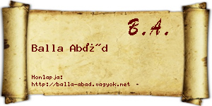 Balla Abád névjegykártya